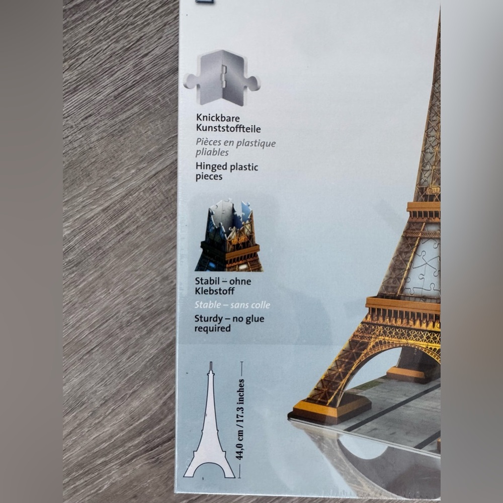 🌟 Ravensburger 3D Puzzle Building Eiffel Tower - 216 Pieces - Picture 5 of 7